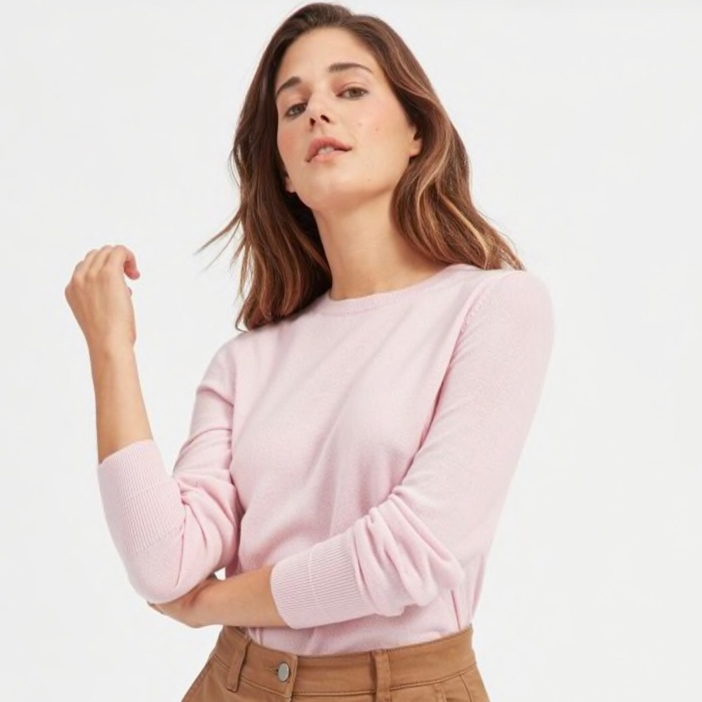 Everlane Cashmere Crew Sweater (Used) - Soft Pink
